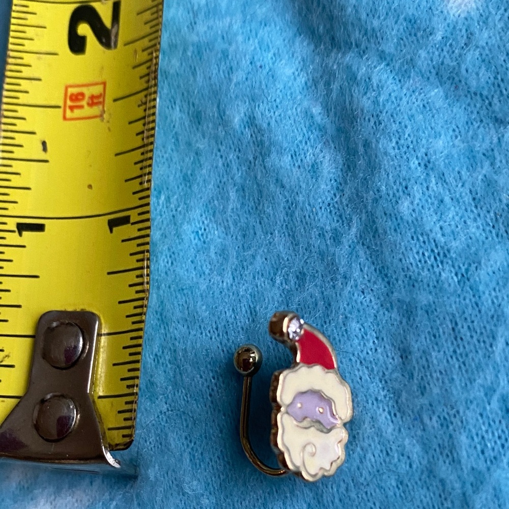 Santa Hat Faux Nose Ring/Earring